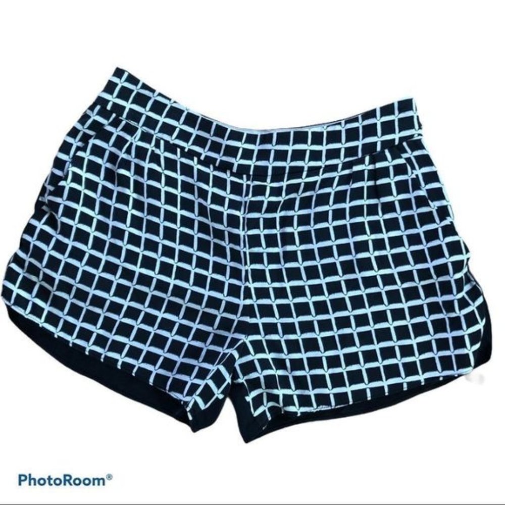 Wilfred Aritzia silk geometric checker shorts